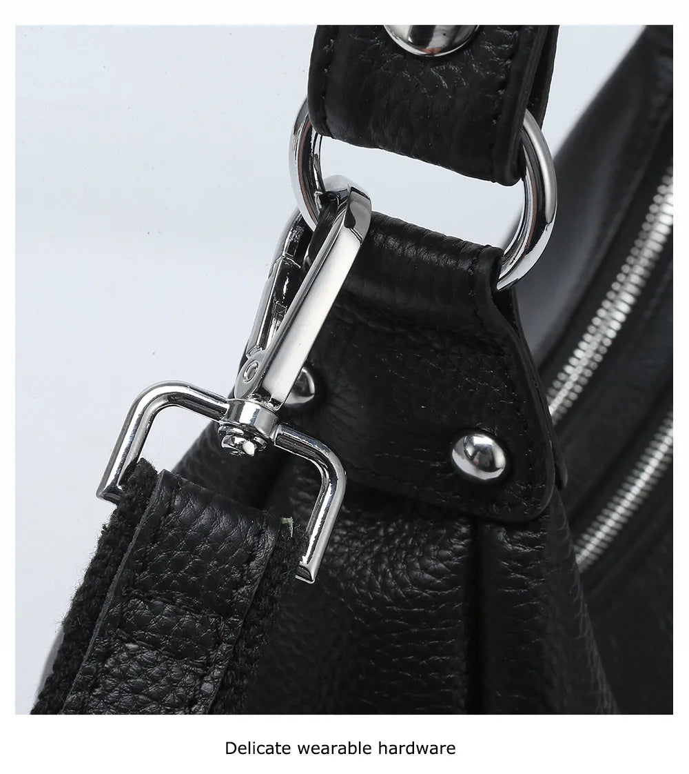 100% Genuine Leather Fashion Women Shoulder Bags High Quality Hobos Elegant Lady