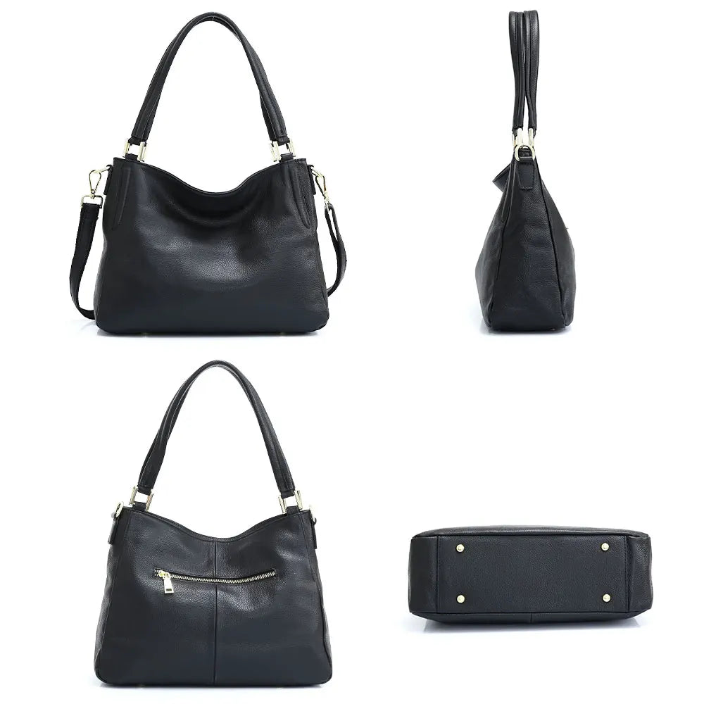 Genuine Leather Handbag Female Classic Simple Casual Tote Bag Retro High Quality