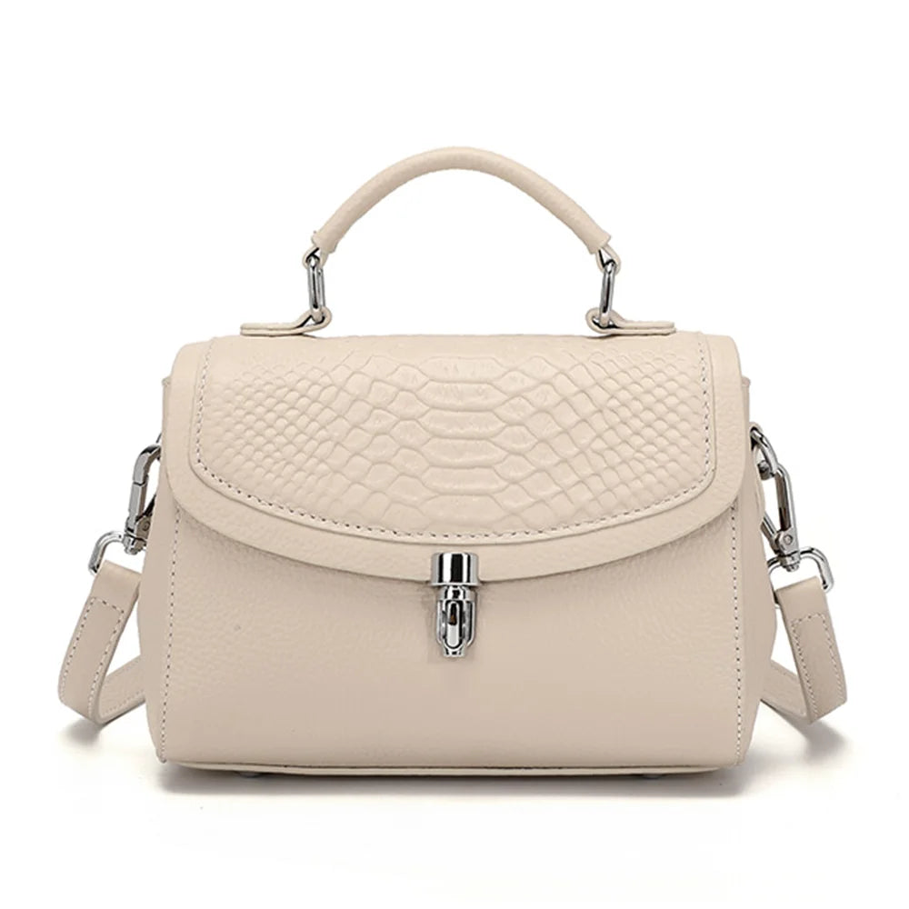 New Genuine Leather Bags Female Fashion Vintage Alligator Crossbody Handbag Small Luxury