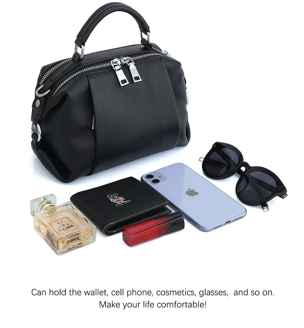 Genuine Leather Casual Multiple Pockets Crossbody Bag Female Handbag