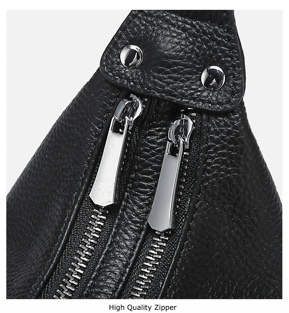 100% Genuine Leather Fashion Women Shoulder Bags High Quality Hobos Elegant Lady