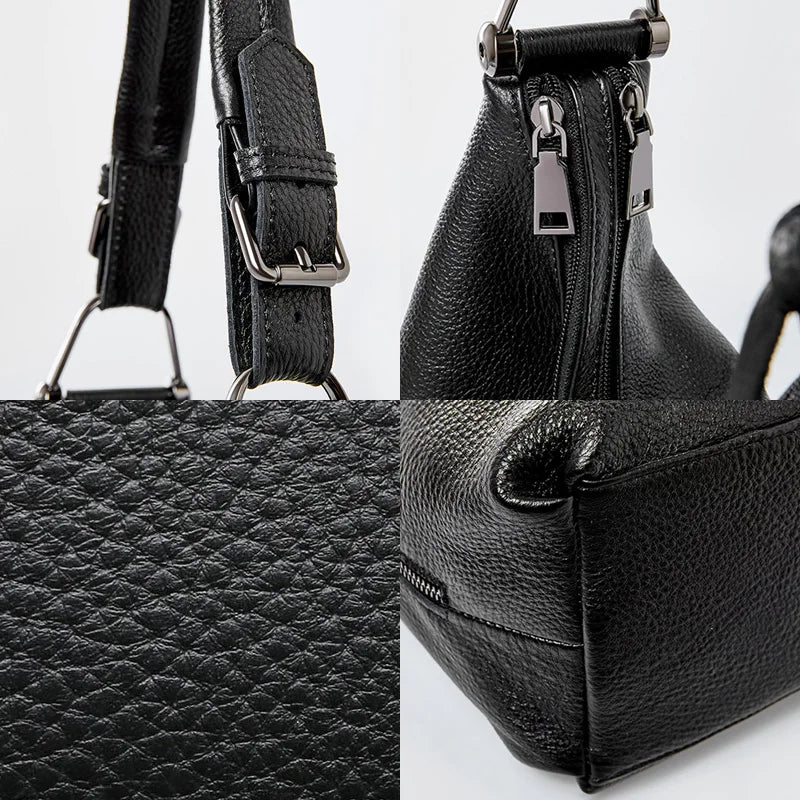 Fashion Women Shoulder Bag 100% Genuine Leather Daily Casual Shopping Hobos Classic