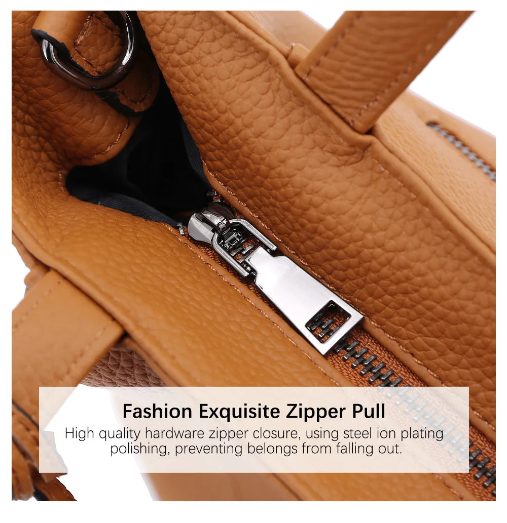 Soft Genuine Leather Handbag Women's Shoulder Bag Fashion Casual Design Shopper Crossbody