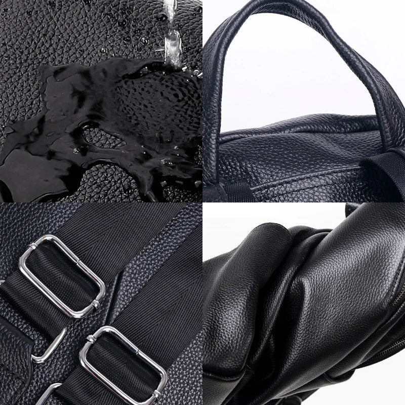 Women's Genuine Leather Backpack Travel  Big Capacity