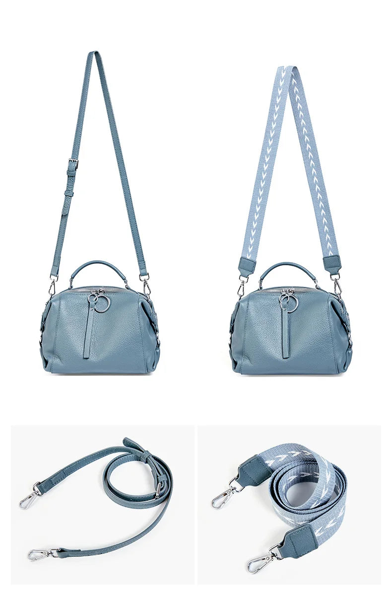 Women's Handbag Genuine Leather Cowhide Cross Body Bags Ladies Shoulder Top Handle Satchel