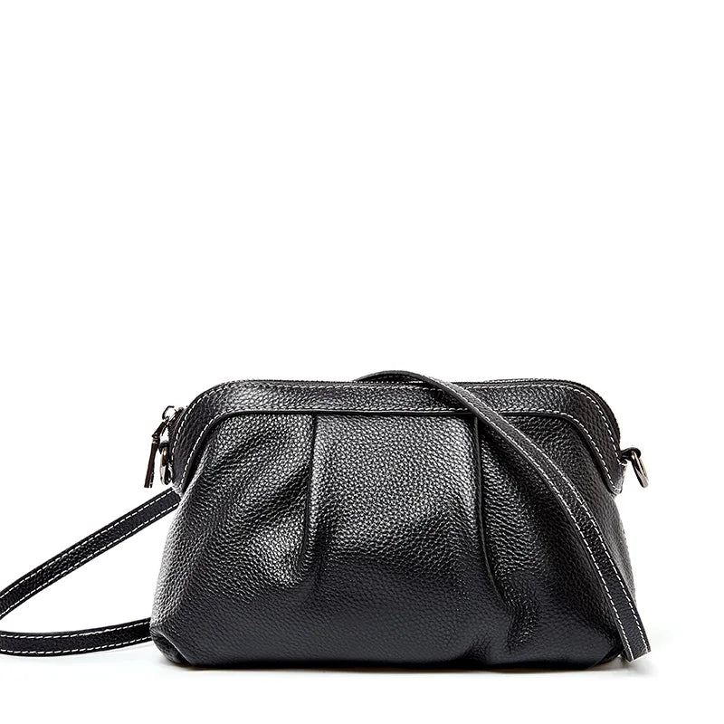 New Model Women Messenger Bag 100% Genuine Leather High Quality Small Hobos