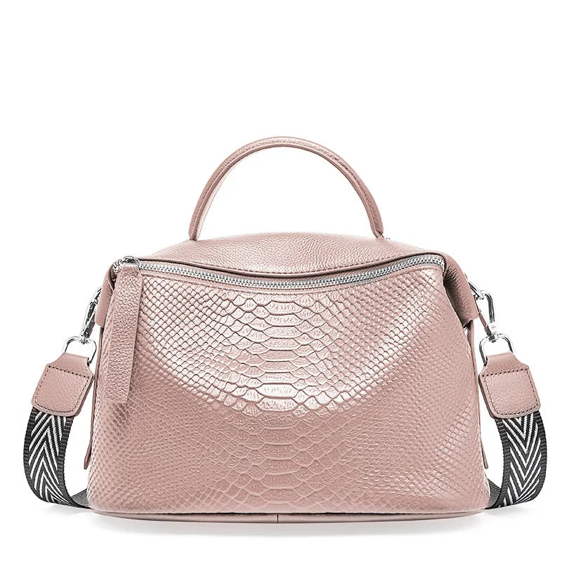 Crocodile Pattern Women Tote Handbag Made Of Genuine Leather Daily Casual Crossbody Shoulder
