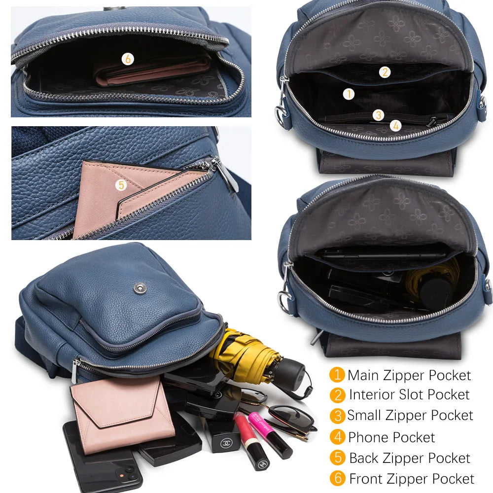 New Fashion Women Backpack 100% Genuine Leather Daily Casual