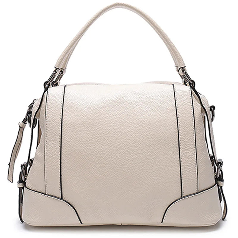 Luxury Design Female Handbag Soft Genuine Leather Women Top-handle Bag Large Capacity