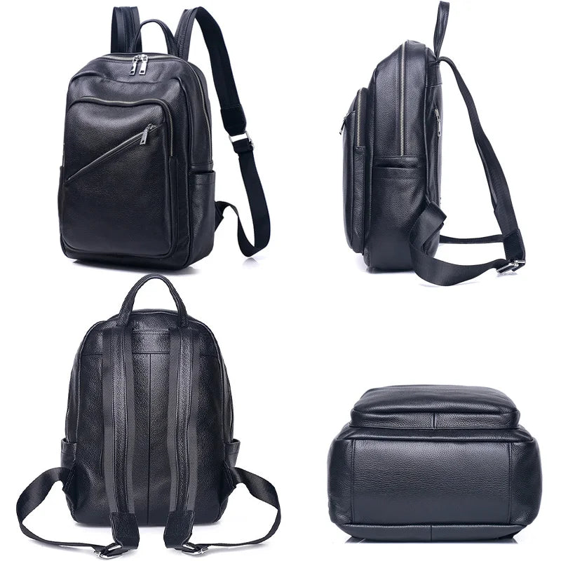 Women's Genuine Leather Backpack Travel  Big Capacity
