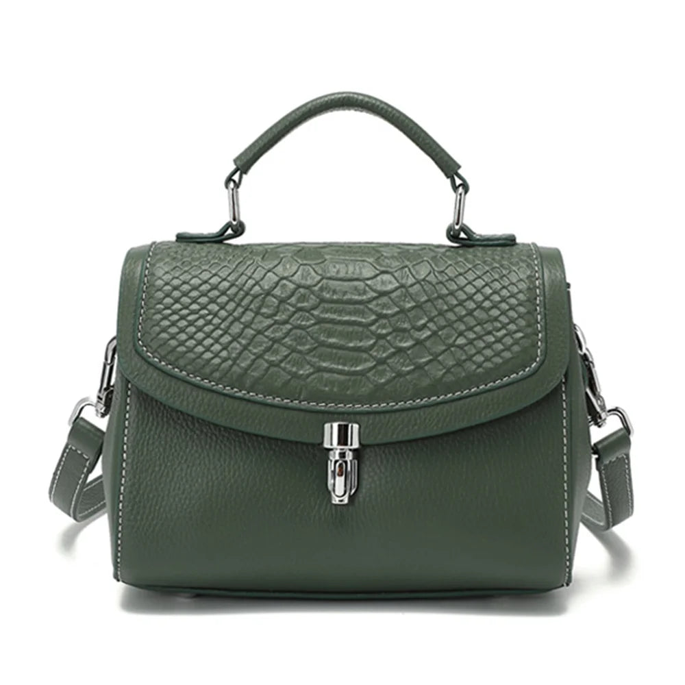 New Genuine Leather Bags Female Fashion Vintage Alligator Crossbody Handbag Small Luxury