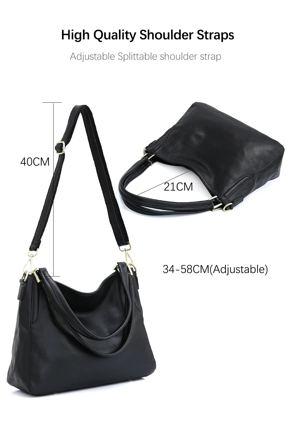 Genuine Leather Handbag Female Classic Simple Casual Tote Bag Retro High Quality