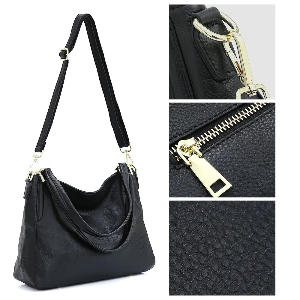 Genuine Leather Handbag Female Classic Simple Casual Tote Bag Retro High Quality