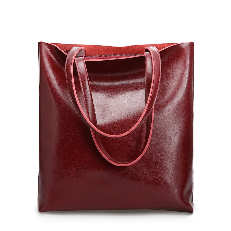 100% Genuine Leather Vintage Women Shoulder Bag High Quality