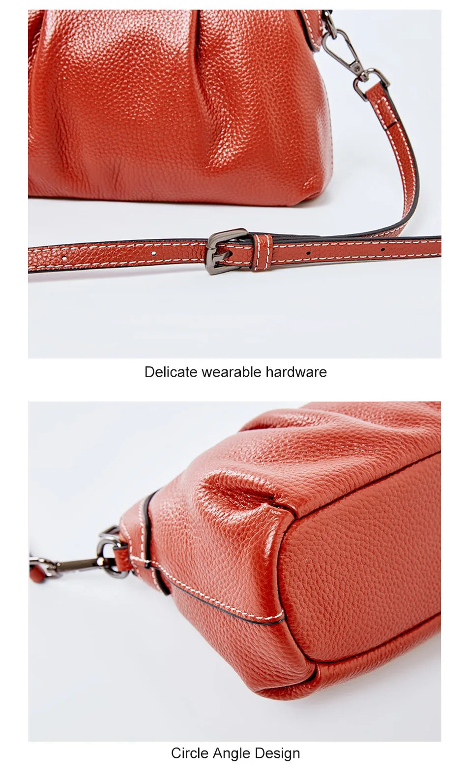 New Model Women Messenger Bag 100% Genuine Leather High Quality Small Hobos