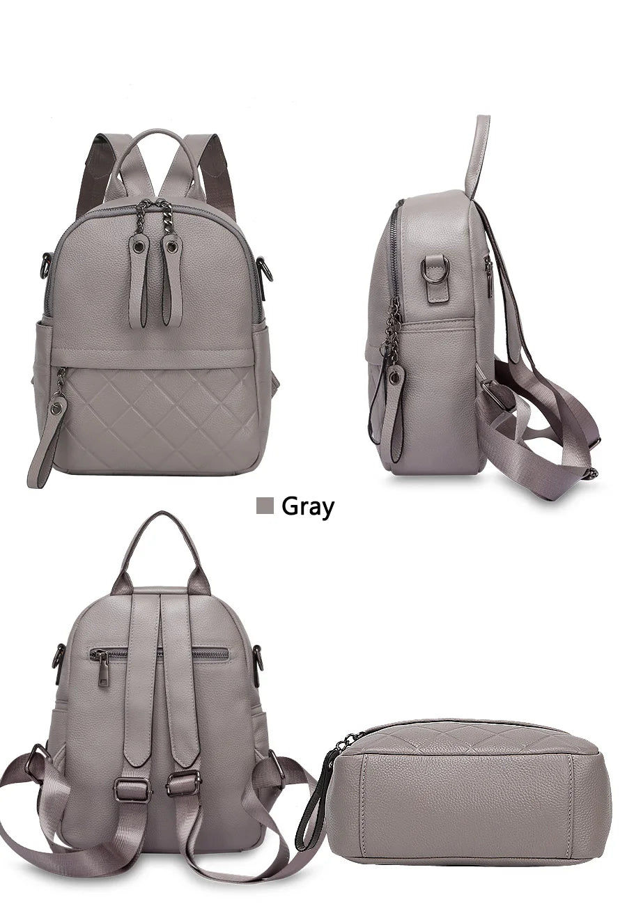 100% Genuine Leather Fashion Women Backpack Knapsack Casual