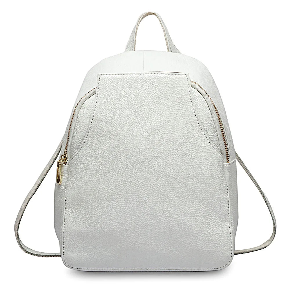 Charm Women Backpack 100% Genuine Leather Anti-theft Button Elegant Female