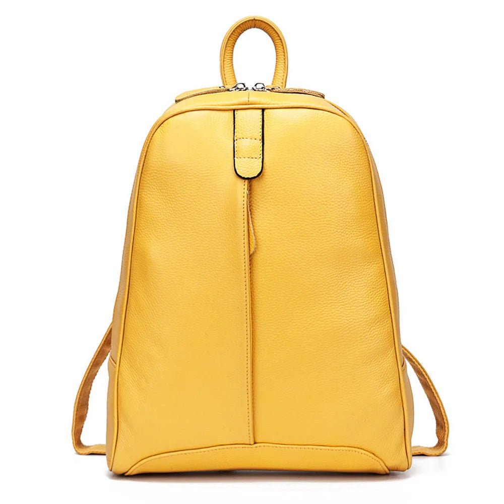 100% Soft Genuine Leather Fashion Women Backpack Casual