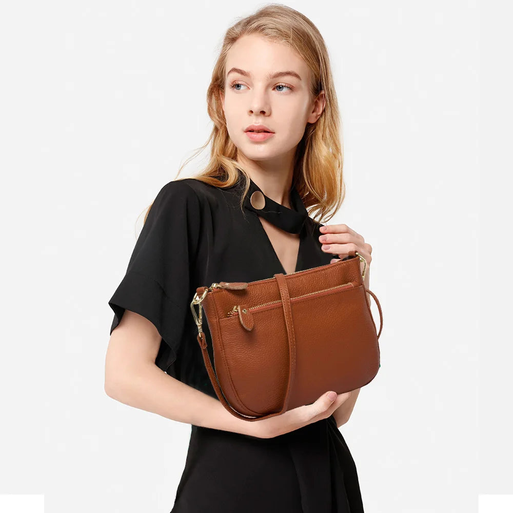 Fashion Women Crossbody Bag 100% Genuine Leather  Handbag Small Flap Bags