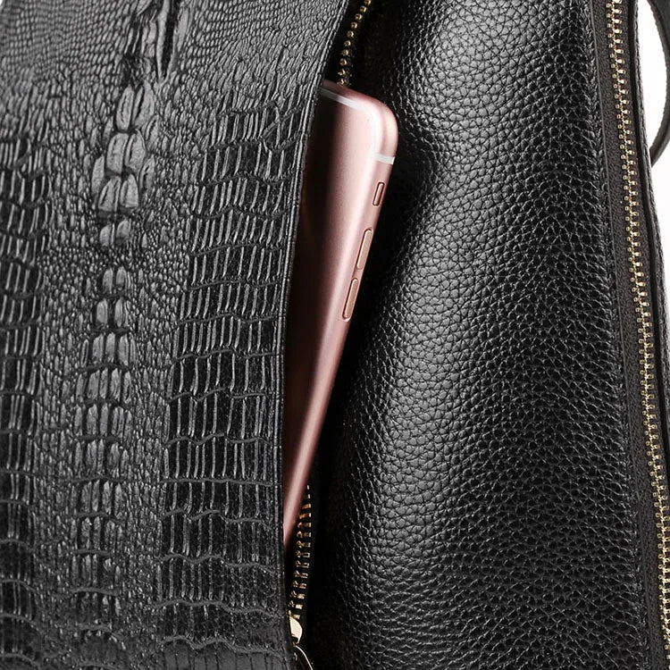 Women's Crocodile Leather Backpack 100% Genuine Natural