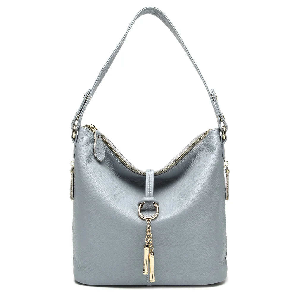 Elegant  Women Shoulder Bag 100% Genuine Leather Hobo Handbag Lady Messenger Bag