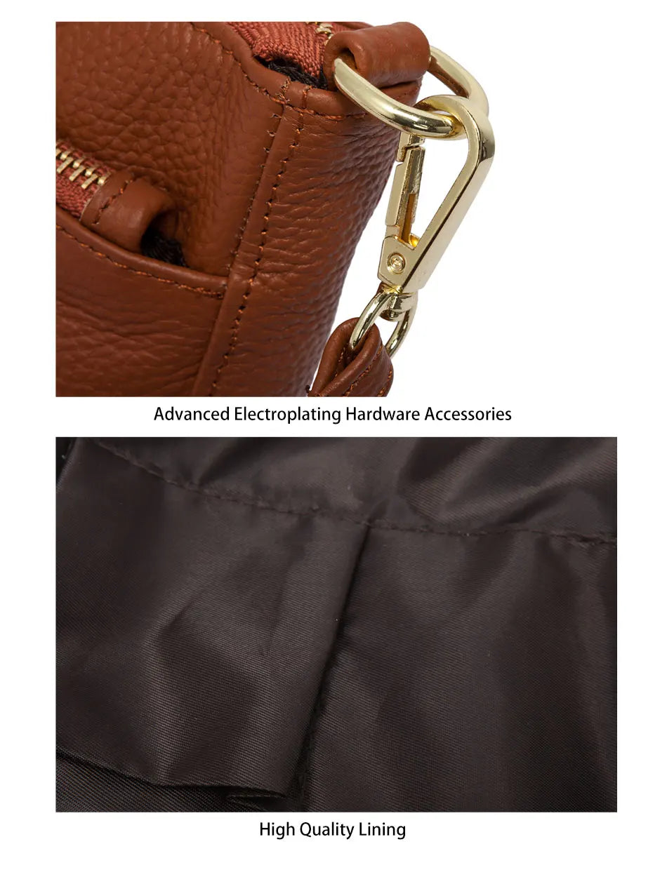 Fashion Women Crossbody Bag 100% Genuine Leather  Handbag Small Flap Bags