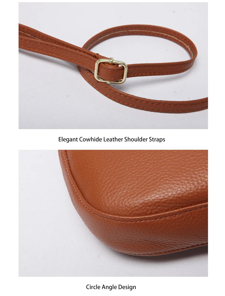 Fashion Women Crossbody Bag 100% Genuine Leather  Handbag Small Flap Bags
