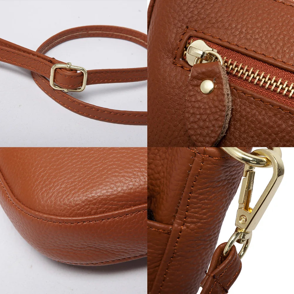 Fashion Women Crossbody Bag 100% Genuine Leather  Handbag Small Flap Bags