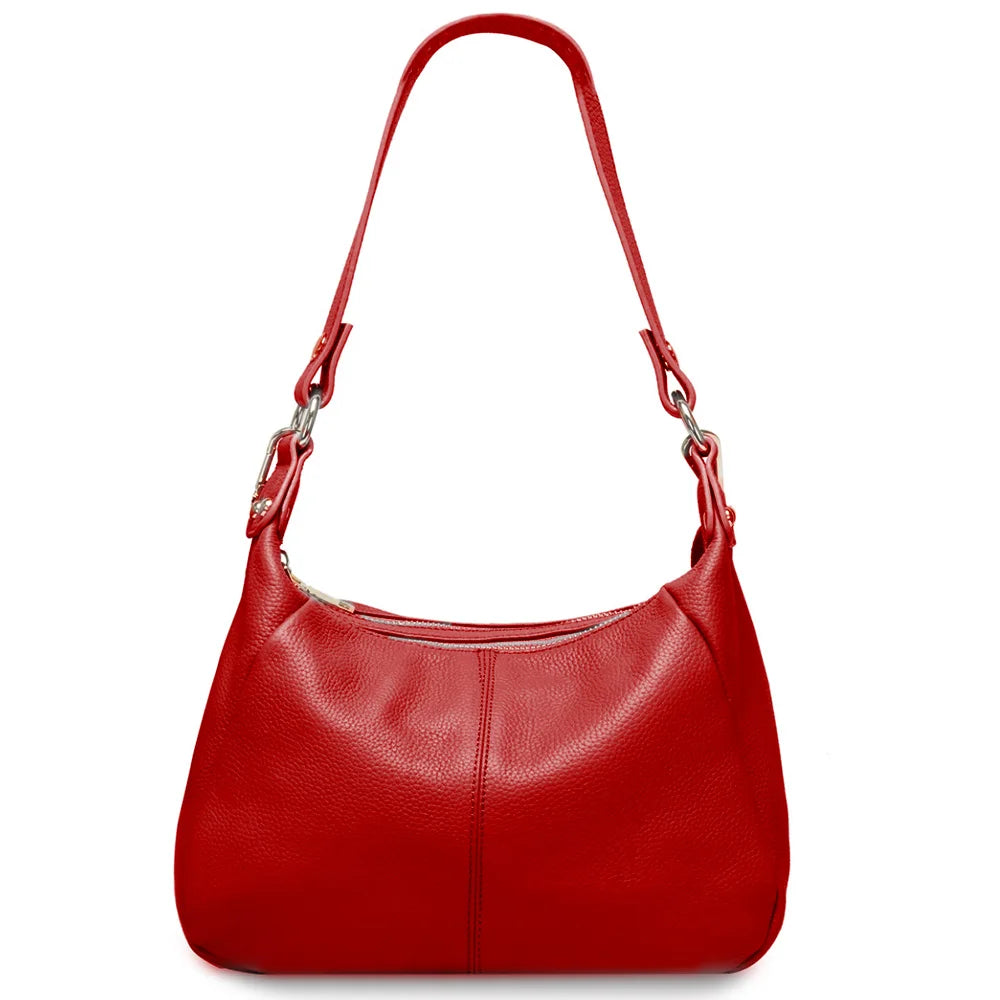 100% Genuine Leather Classic Black Women Shoulder Bag Fashion Crossbody Messenger Purse