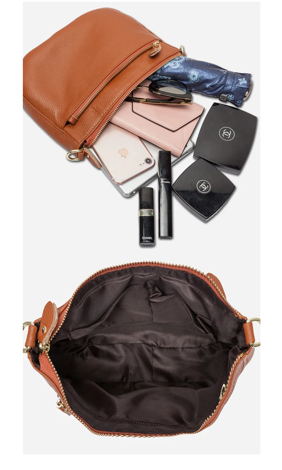 Fashion Women Crossbody Bag 100% Genuine Leather  Handbag Small Flap Bags