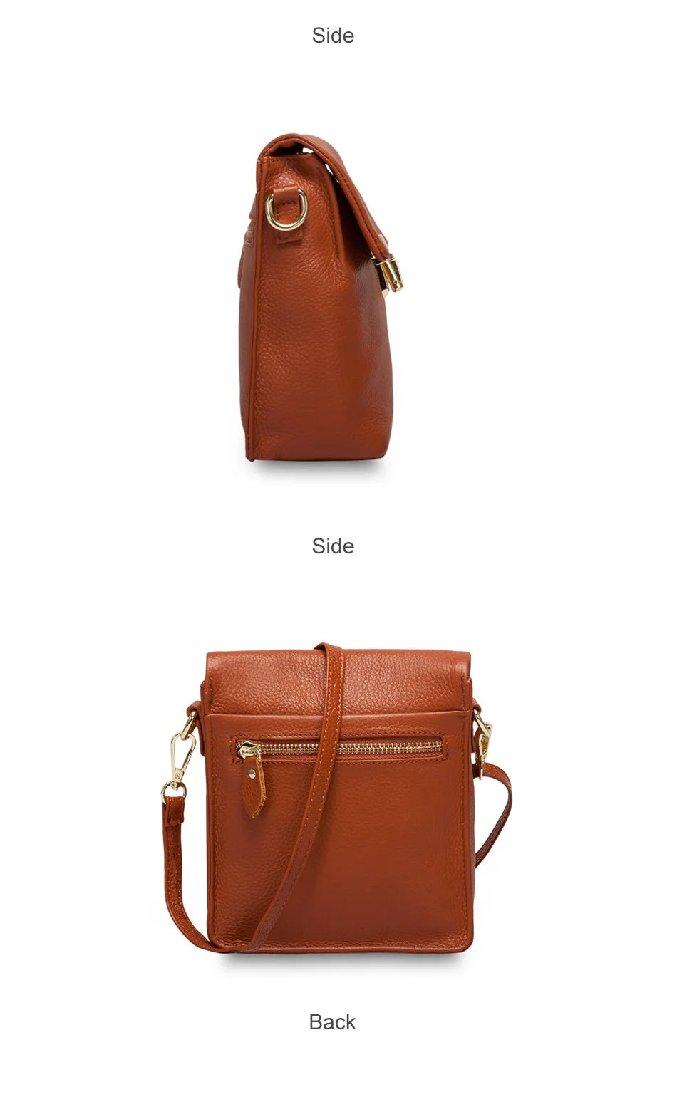 100% Genuine Leather Fashion Women Messenger Bag Practical Phone Purse