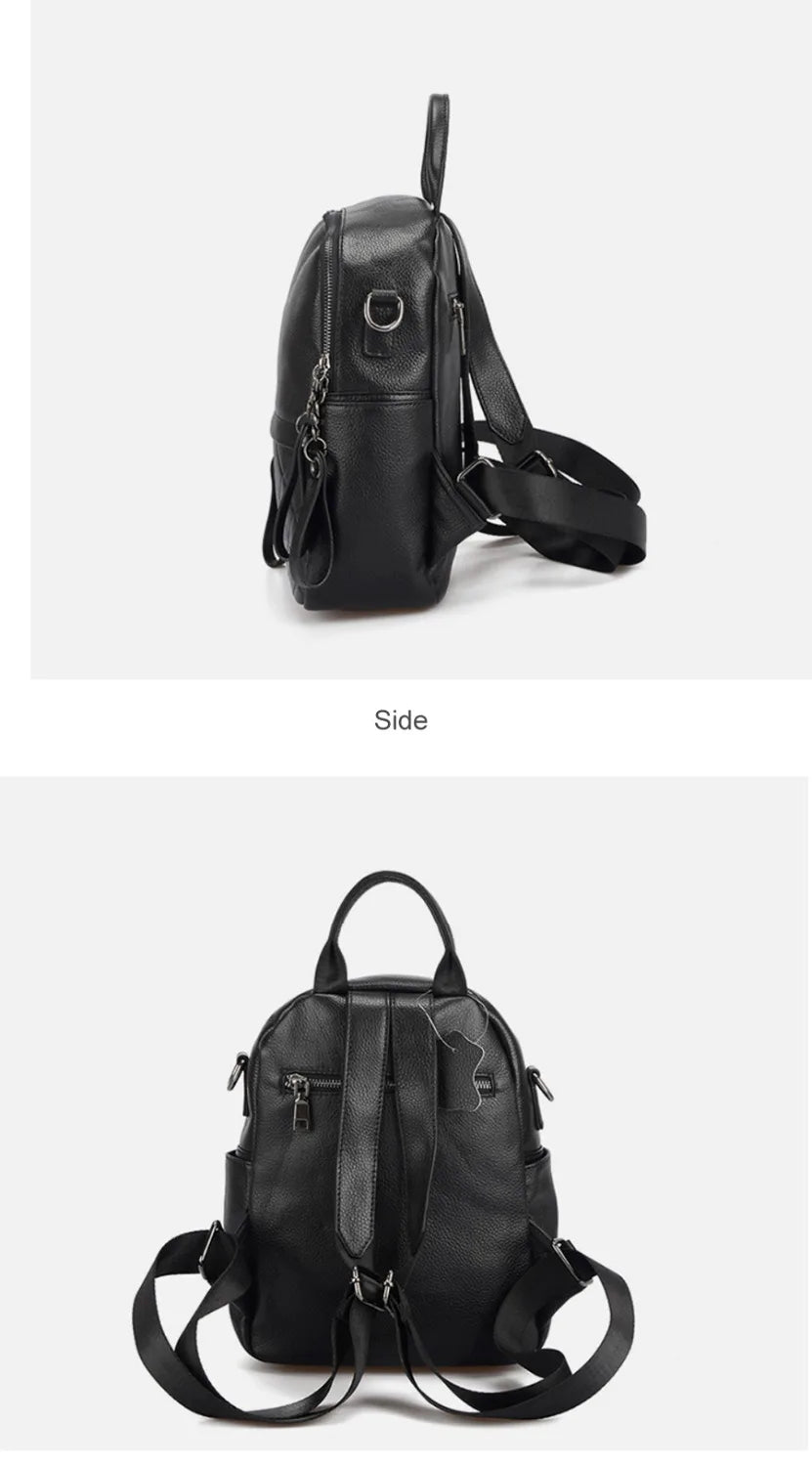 100% Genuine Leather Fashion Women Backpack Knapsack Casual