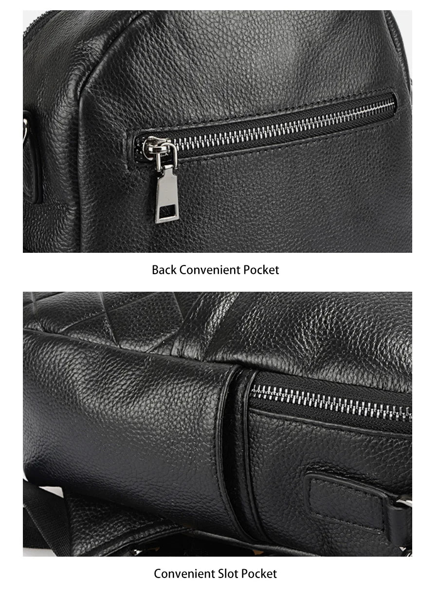 100% Genuine Leather Fashion Women Backpack Knapsack Casual