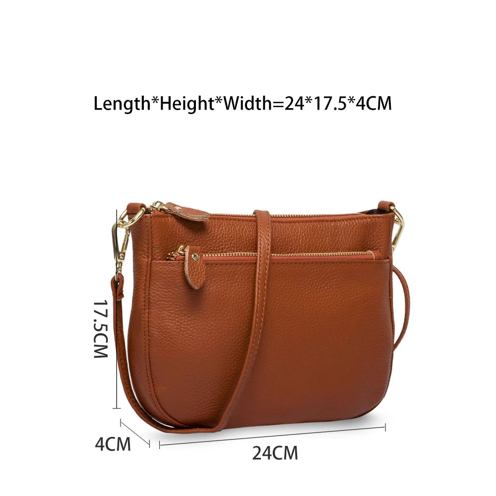 Fashion Women Crossbody Bag 100% Genuine Leather  Handbag Small Flap Bags