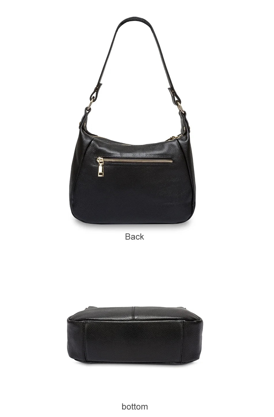 100% Genuine Leather Classic Black Women Shoulder Bag Fashion Crossbody Messenger Purse