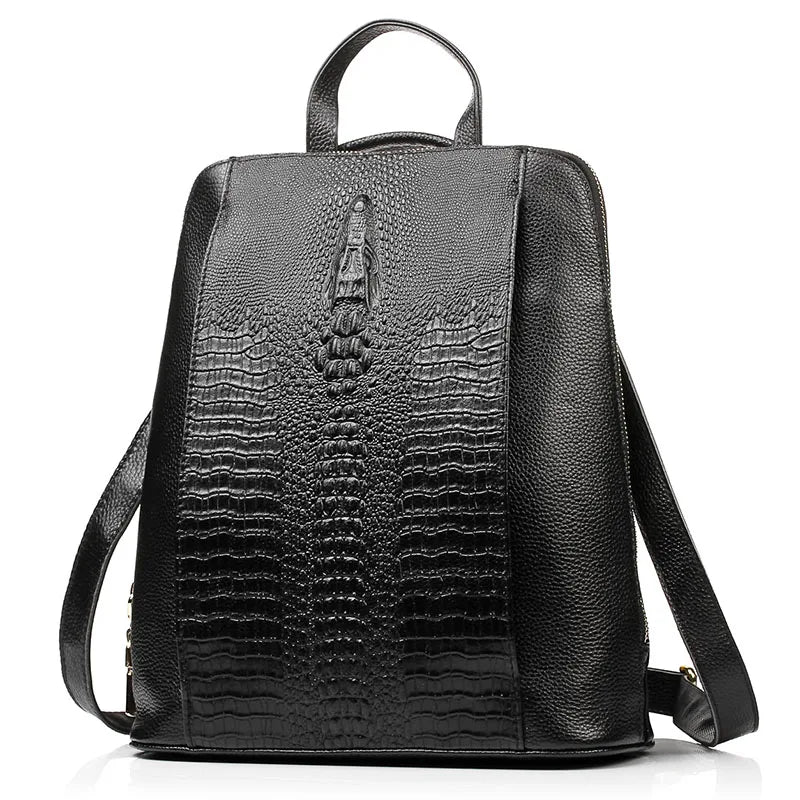 Women's Crocodile Leather Backpack 100% Genuine Natural