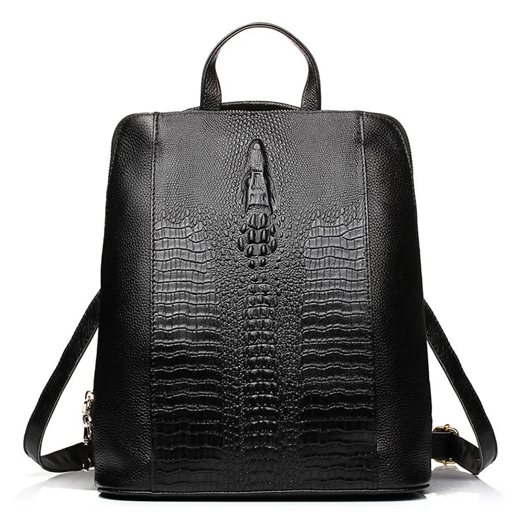 Women's Crocodile Leather Backpack 100% Genuine Natural