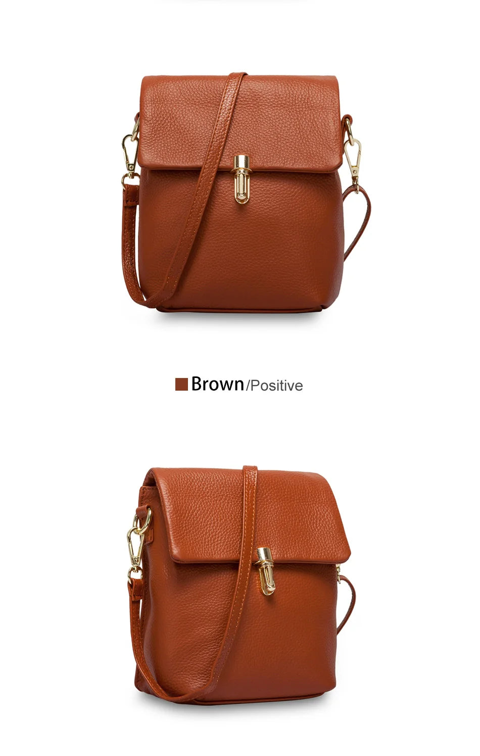 100% Genuine Leather Fashion Women Messenger Bag Practical Phone Purse