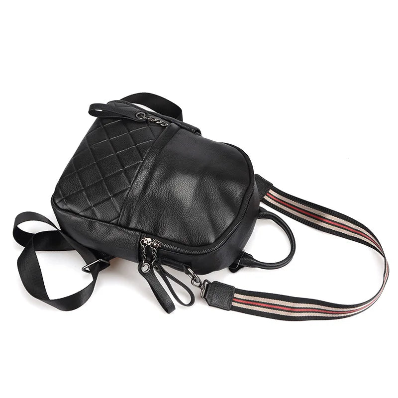 100% Genuine Leather Fashion Women Backpack Knapsack Casual