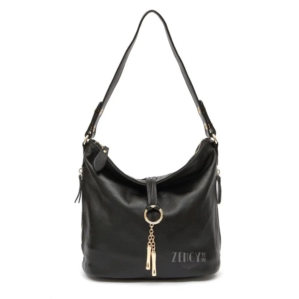 Elegant  Women Shoulder Bag 100% Genuine Leather Hobo Handbag Lady Messenger Bag