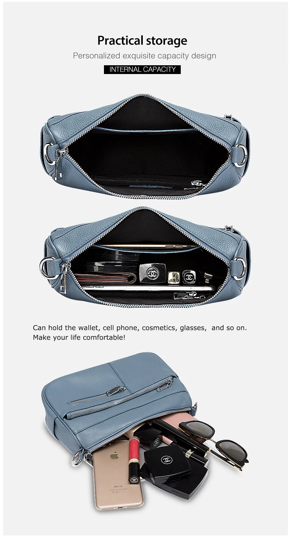 Noble Temperament Women Shoulder Bag 100% Genuine LeatherFashion Crossbody Purse
