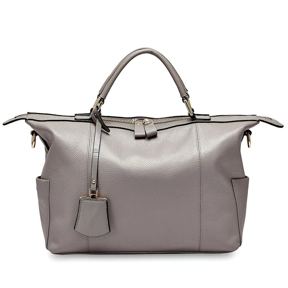 Women Casual Tote 100% Genuine Leather Large Capacity Handbag Simple Lady Crossbody