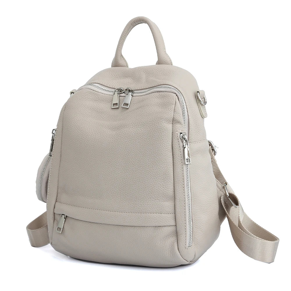 Women's Genuine Leather Backpack High-Quality Bag Travel Female