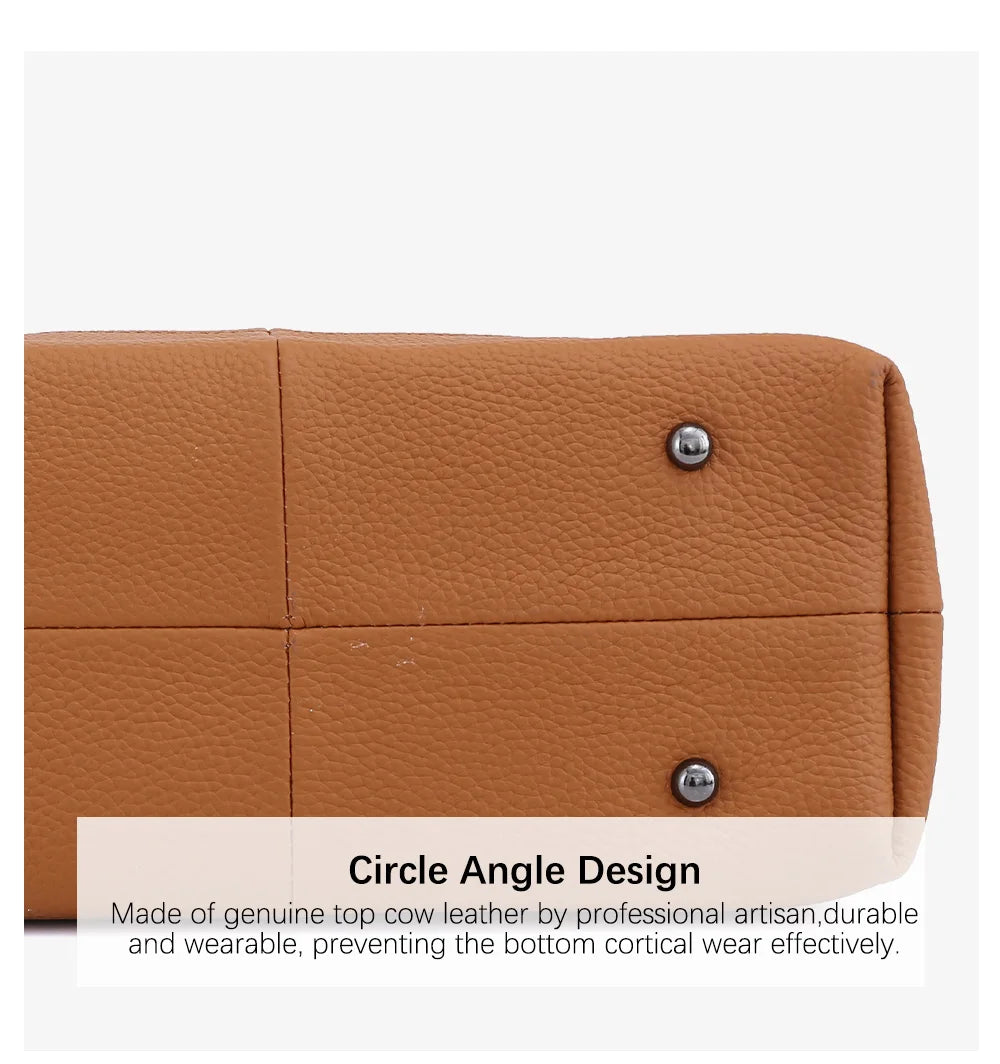 Soft Genuine Leather Handbag Women's Shoulder Bag Fashion Casual Design Shopper Crossbody