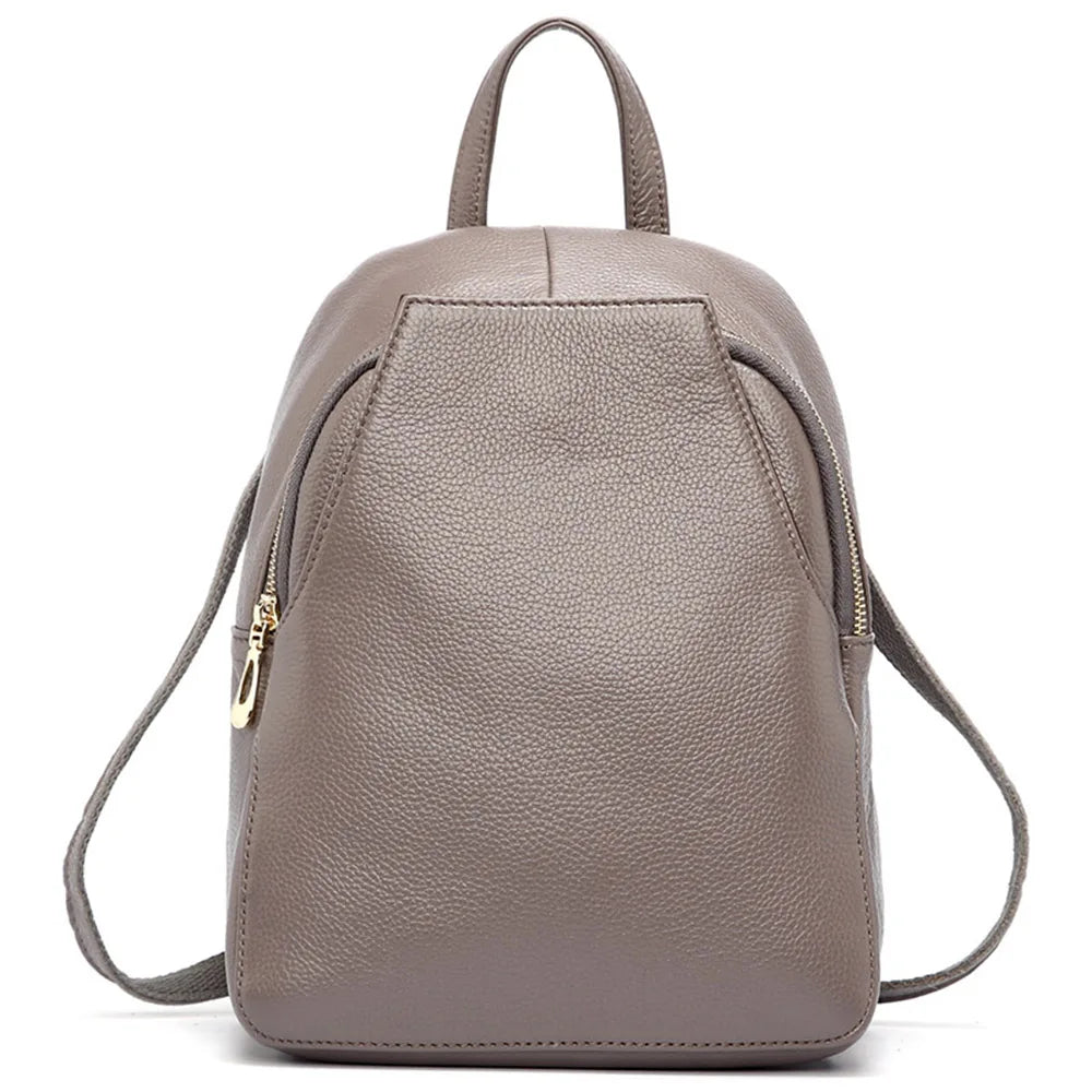 Charm Women Backpack 100% Genuine Leather Anti-theft Button Elegant Female
