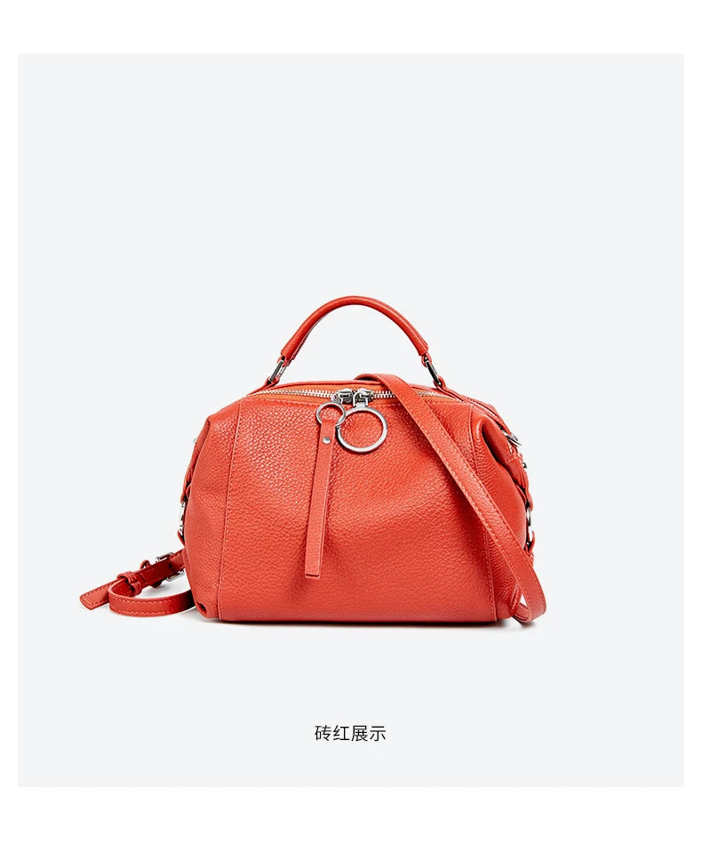 Women's Handbag Genuine Leather Cowhide Cross Body Bags Ladies Shoulder Top Handle Satchel