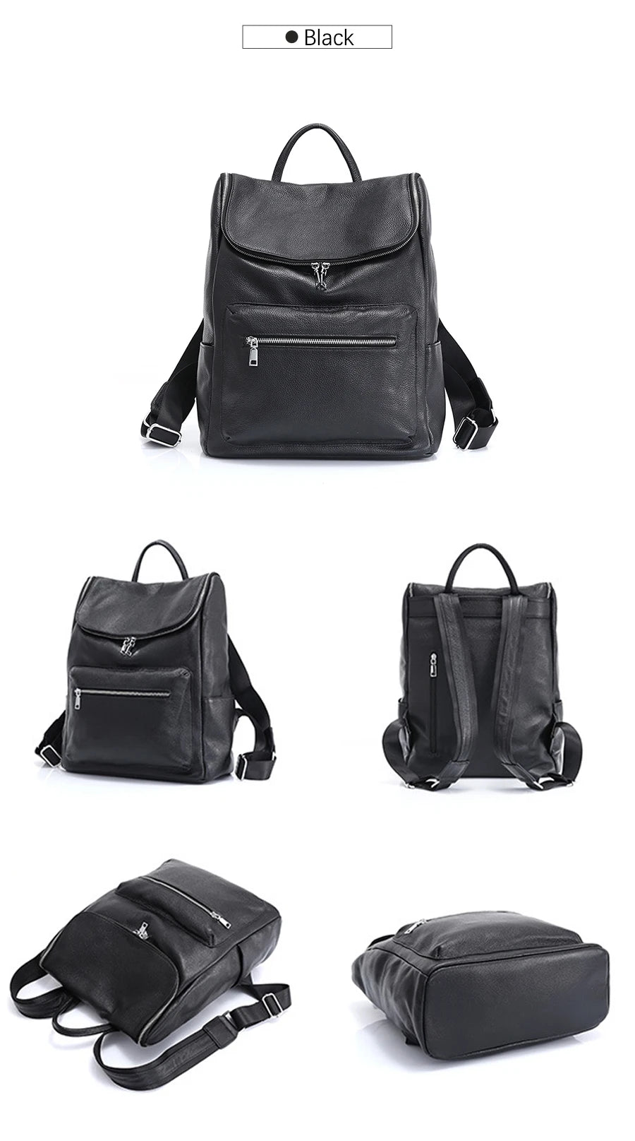 Unisex Backpack 100% Genuine Leather Large Capacity Travel Outdoor Bag Classic