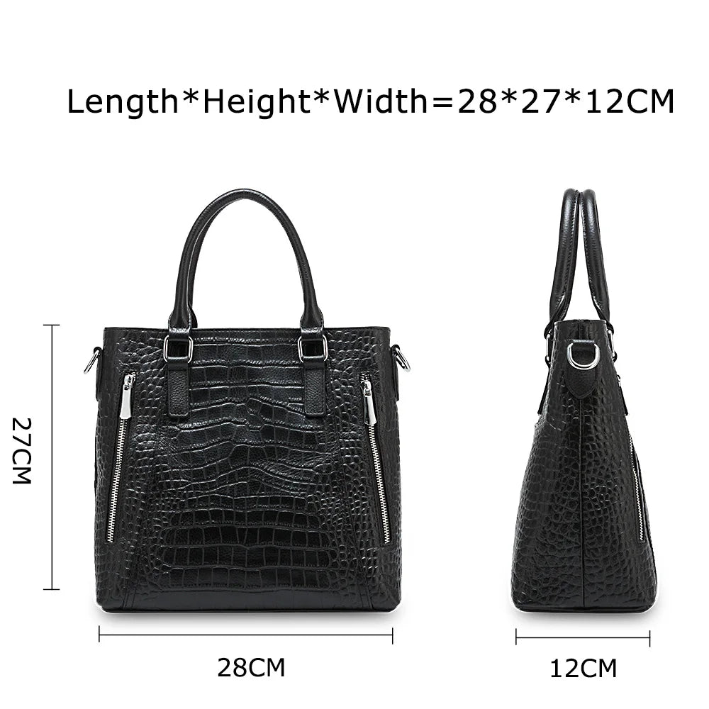 Casual Tote Handbag 100% Genuine Leather High Quality Lady Shoulder Bag