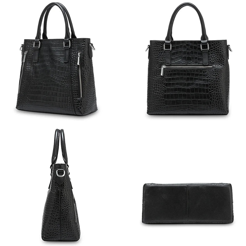 Casual Tote Handbag 100% Genuine Leather High Quality Lady Shoulder Bag