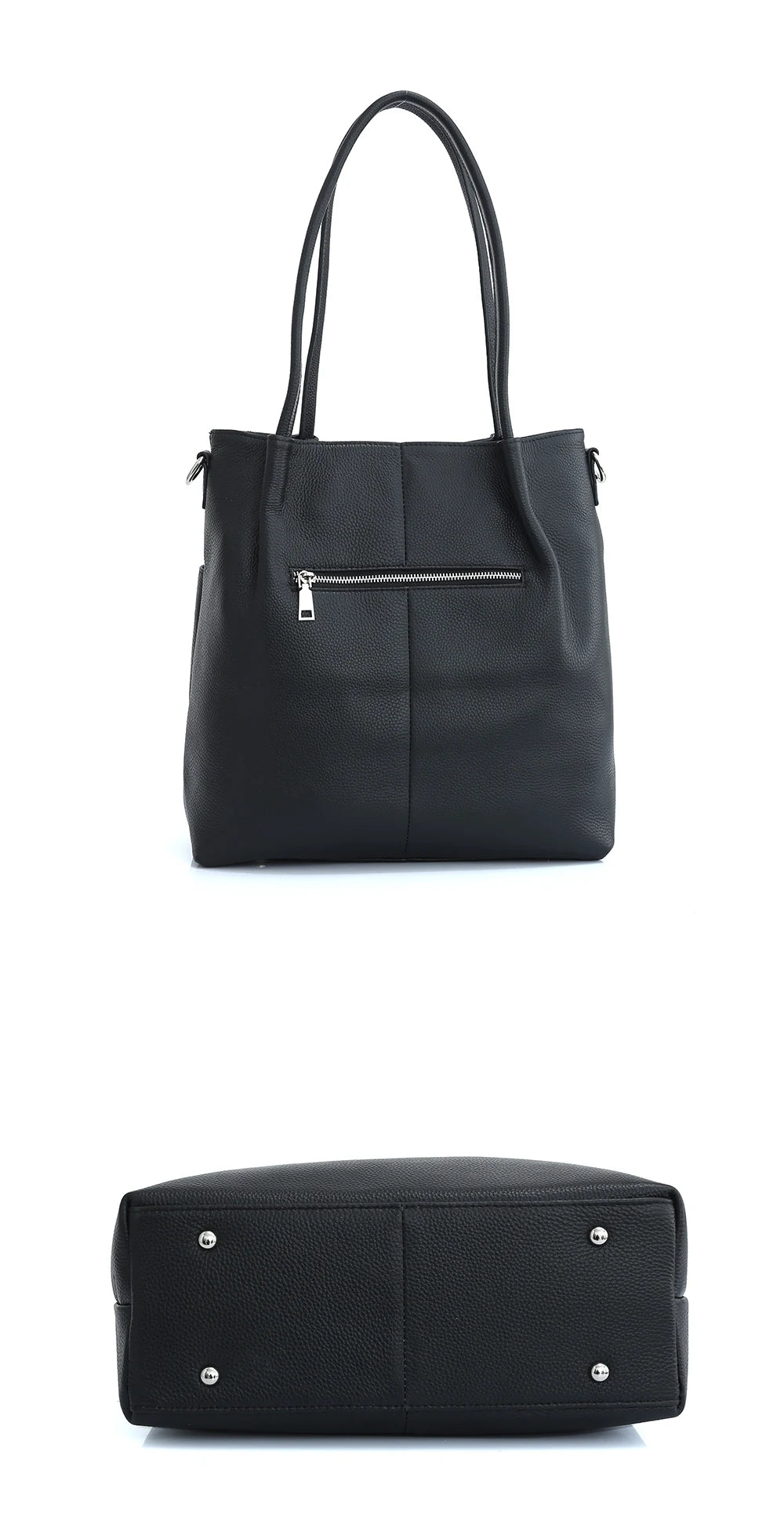 Genuine Leather New Simple Bucket Shoulder Bag Large Capacity Shopper Women Luxury